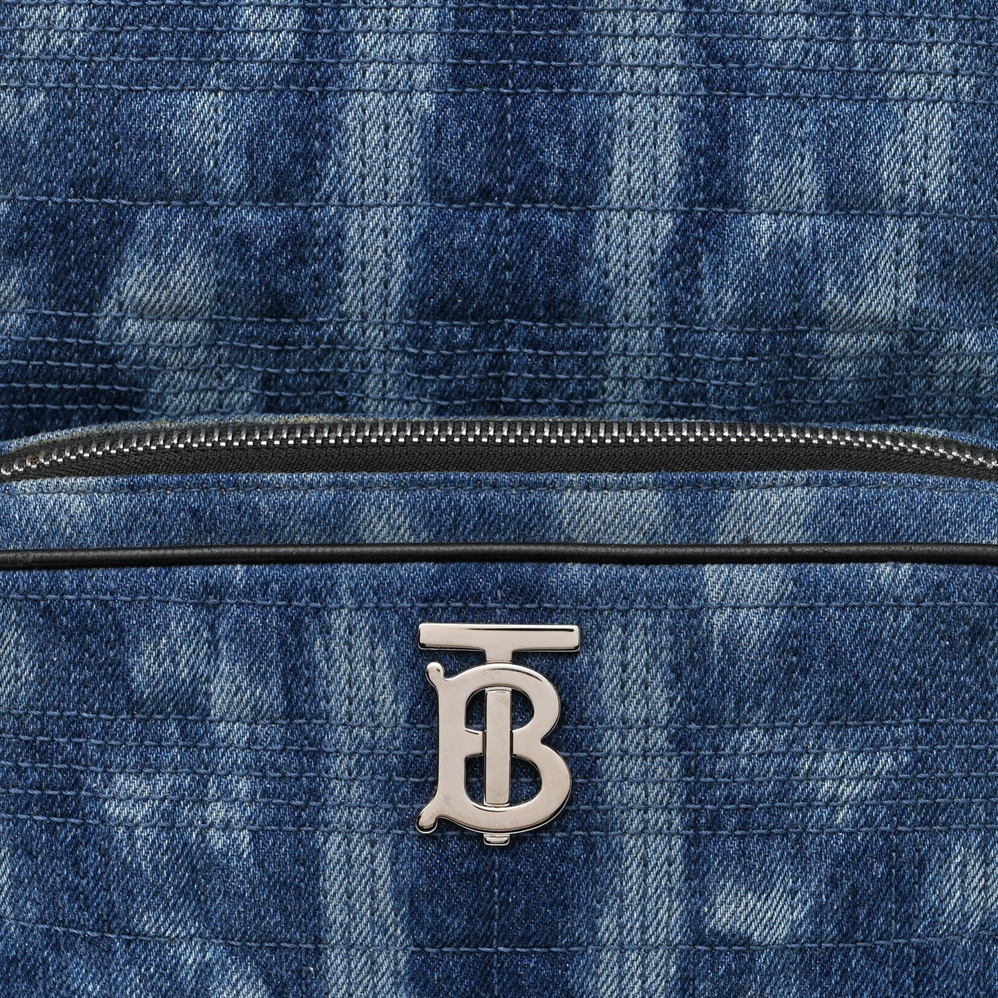 Denim Quilted Deer Print Backpack Blue