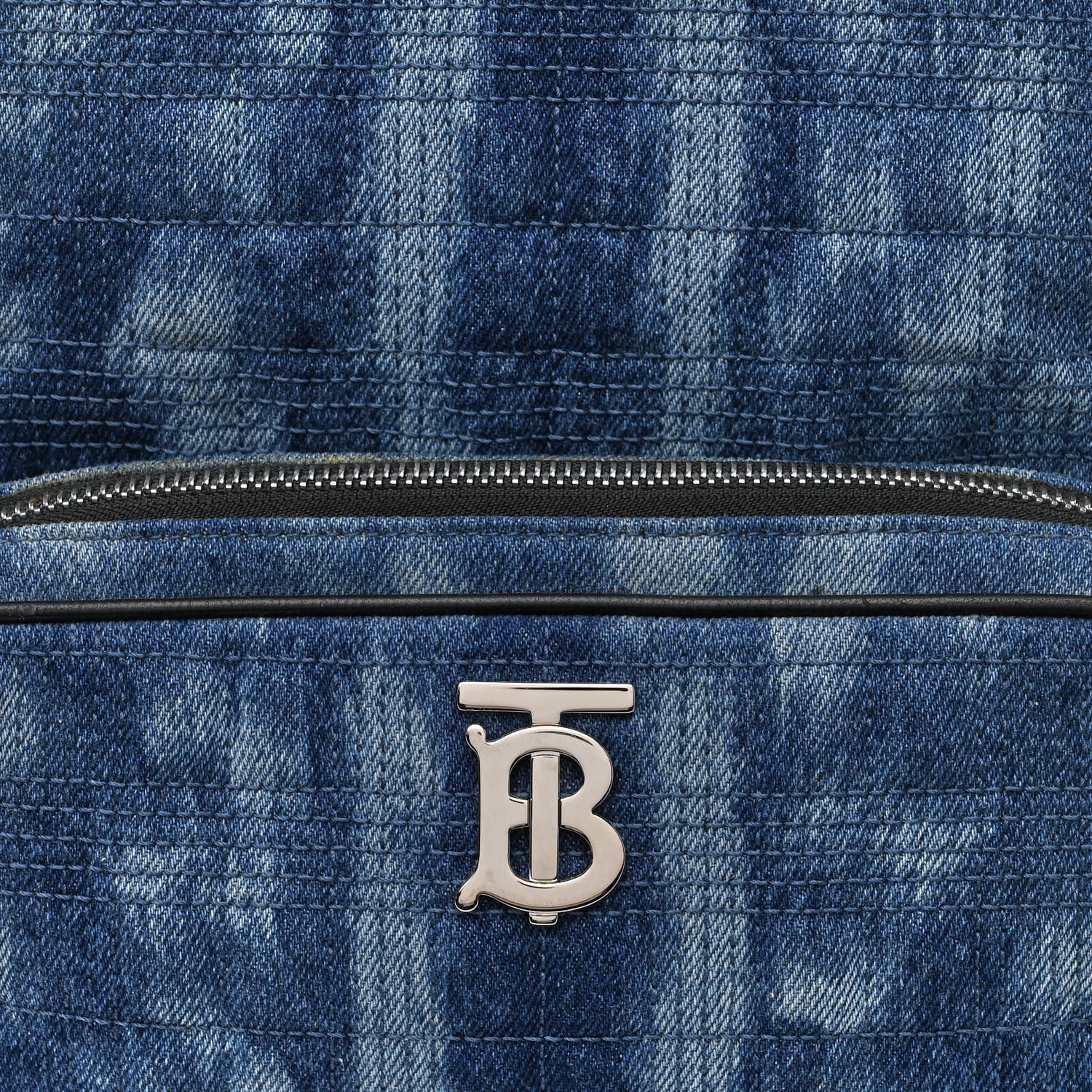 Burberry Denim Quilted Deer Print Backpack Blue 8 of 10