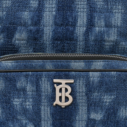 Burberry Denim Quilted Deer Print Backpack Blue 8 of 10