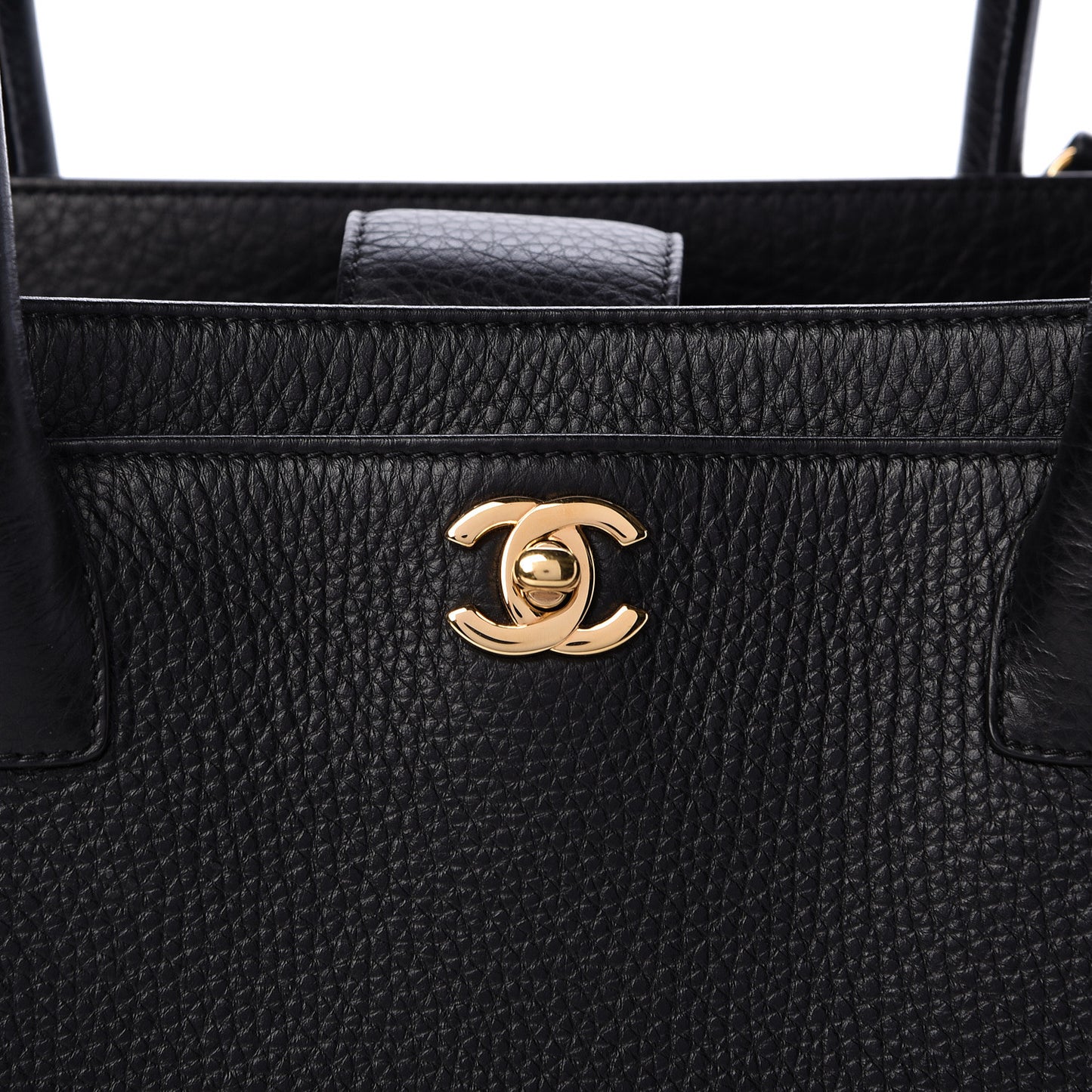 Calfskin Cerf Executive Shopper Tote Black