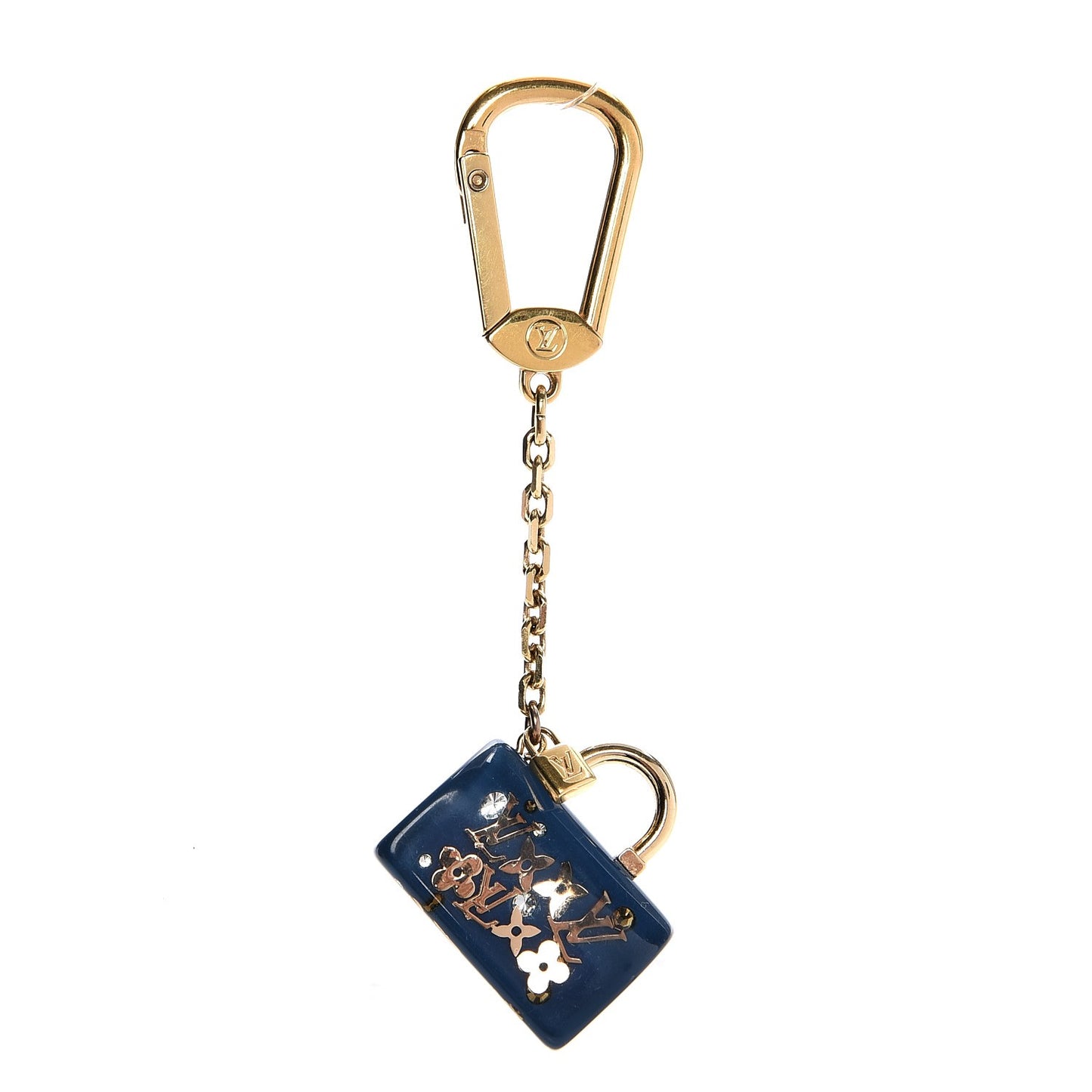 Resin Inclusion Speedy Bag Charm Key Chain Blue