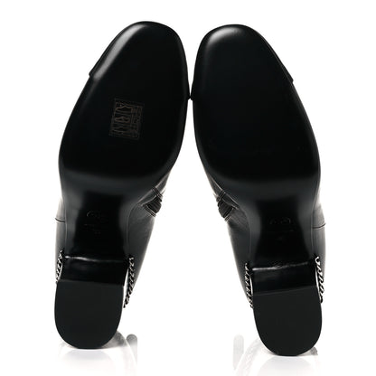 Chanel Crumpled Calfskin Cap Toe Chain Short Boots 39 Black 16 of 30