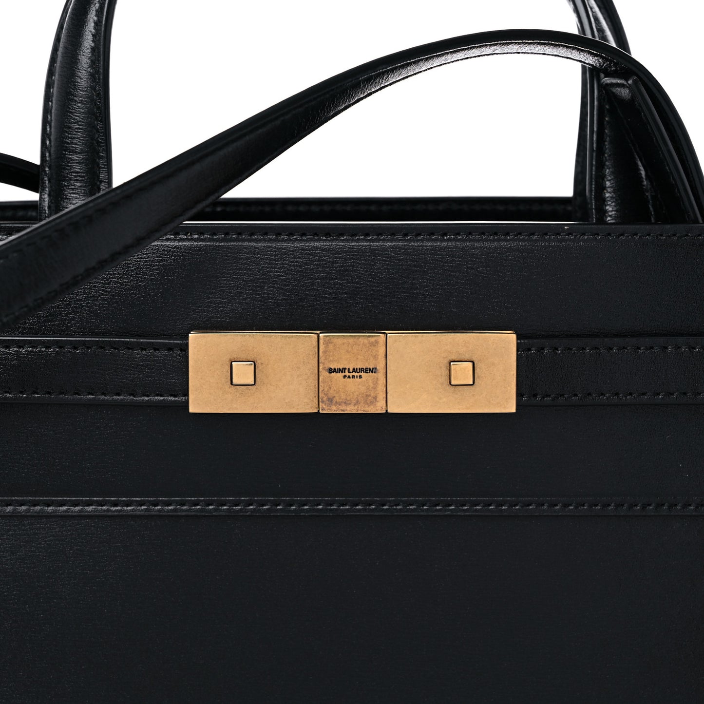 Calfskin Small Manhattan Shopper Tote Black