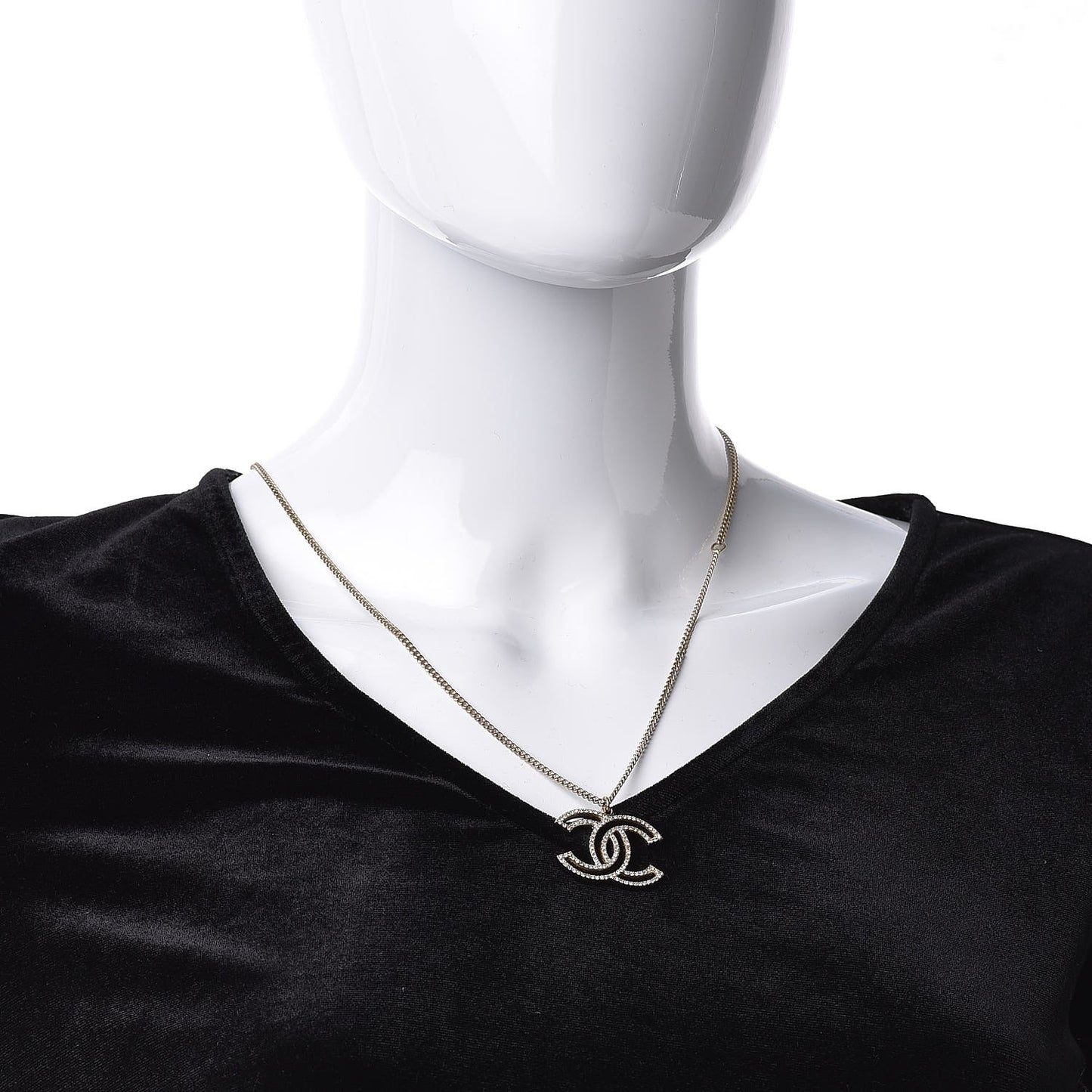 Crystal CC 100 Anniversary Necklace Gold