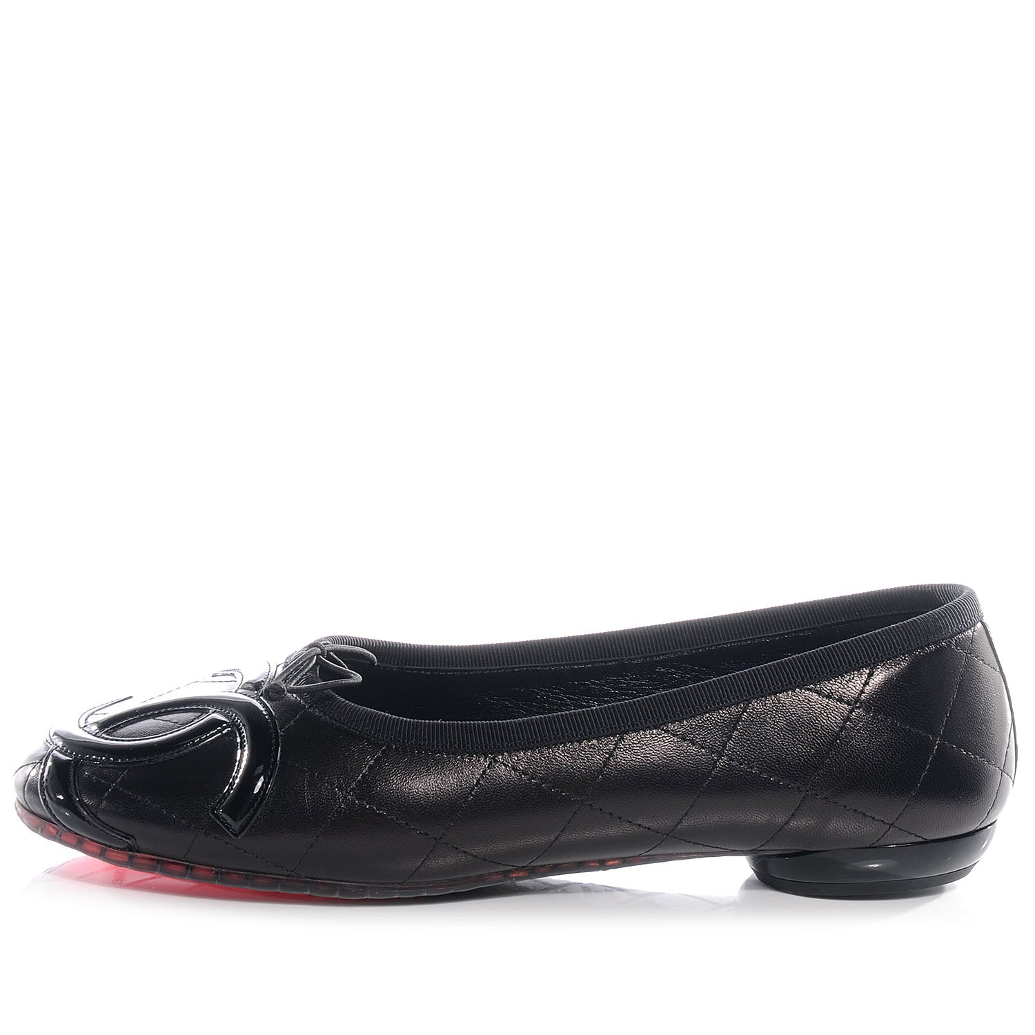 Chanel Leather Quilted Cambon Ballet Flats 40 Black 1 of 7