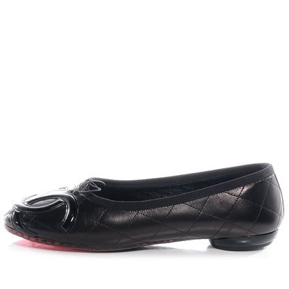Chanel Leather Quilted Cambon Ballet Flats 40 Black 1 of 7
