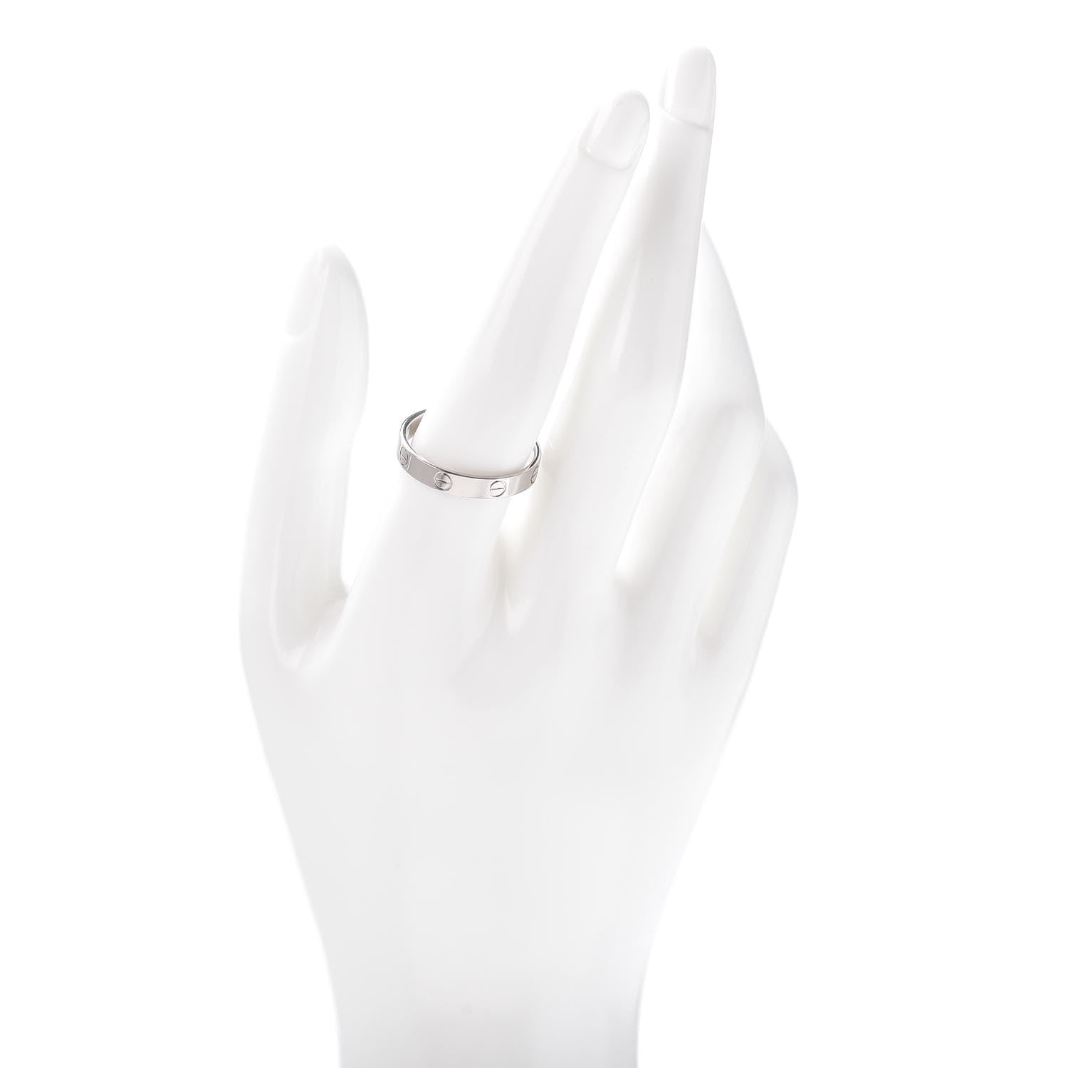 Cartier 18K White Gold 4mm LOVE Wedding Band Ring 60 9 2 of 4