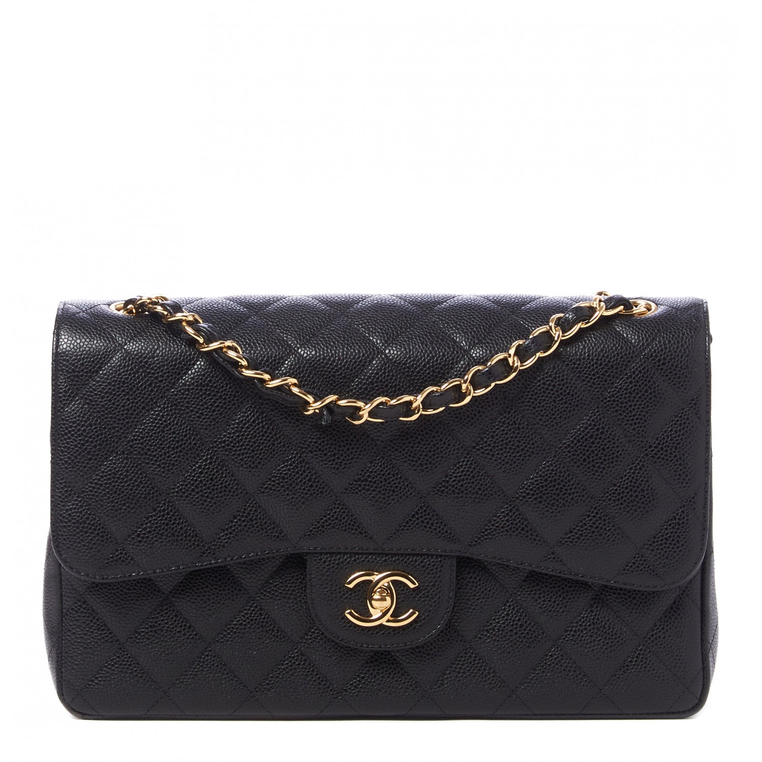 Chanel Caviar Quilted Jumbo Double Flap Black 1 of 10