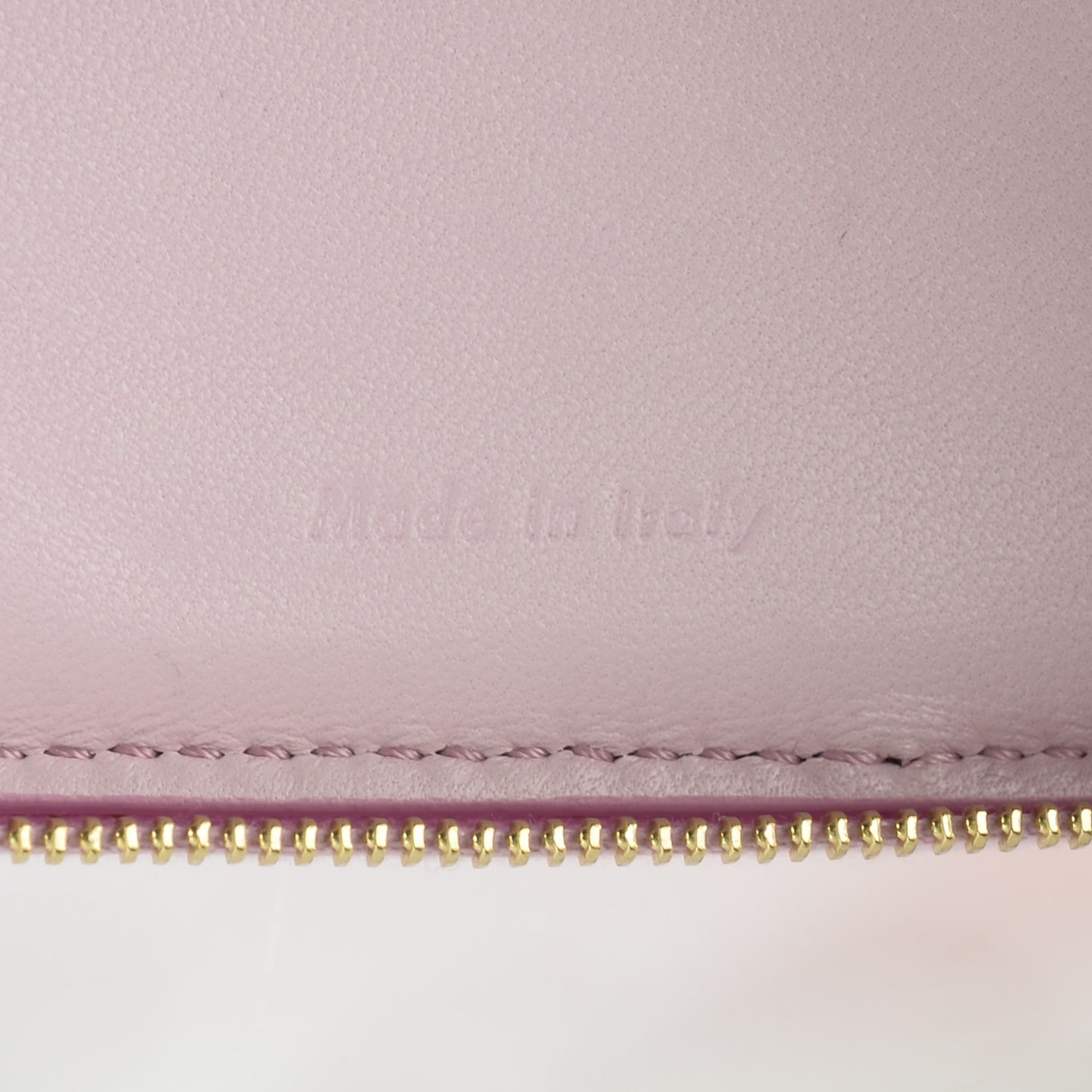 Lambskin Zip Around Compact Wallet Pink Burnt Orange