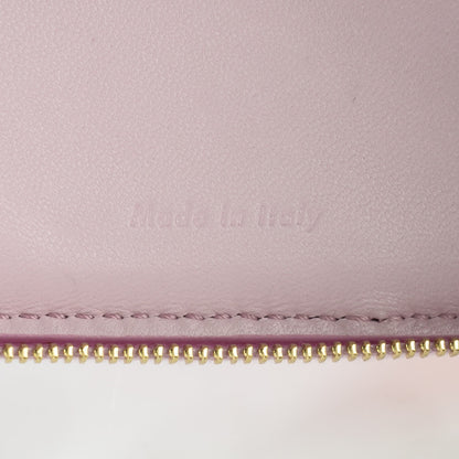 Celine Lambskin Zip Around Compact Wallet Pink Burnt Orange 9 of 10