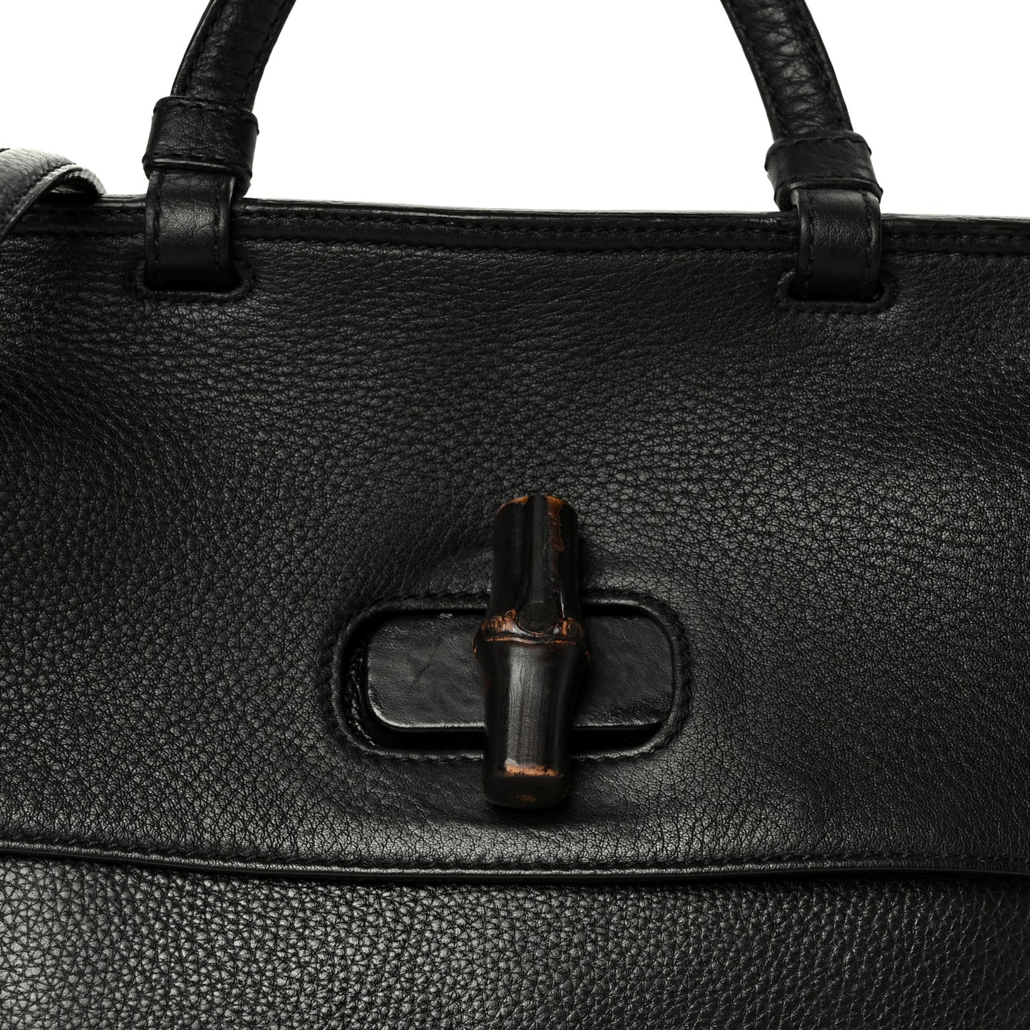 Cellarius Calfskin Bamboo Daily Top Handle Bag Black