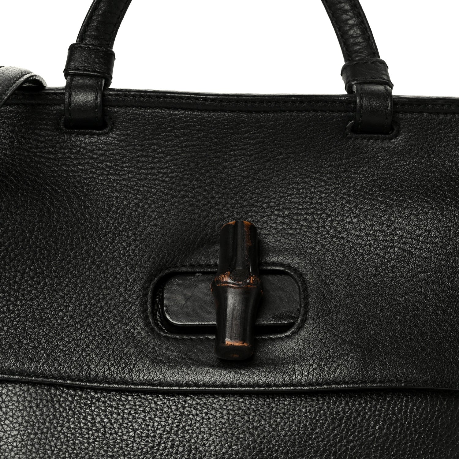 Gucci Cellarius Calfskin Bamboo Daily Top Handle Bag Black 8 of 10