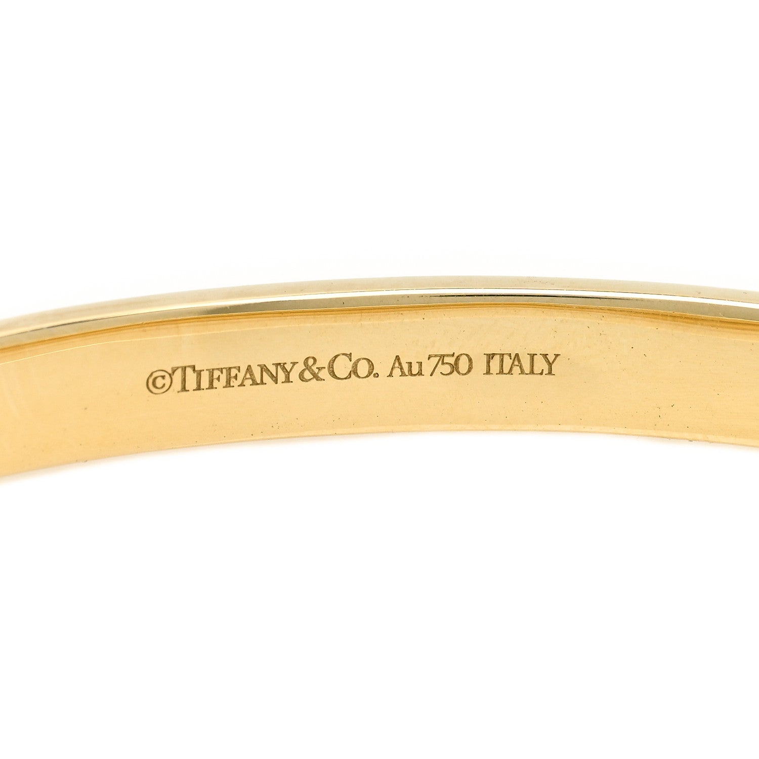 Tiffany 18K Yellow Gold Narrow Atlas X Closed Hinged Bangle Bracelet 3 of 3
