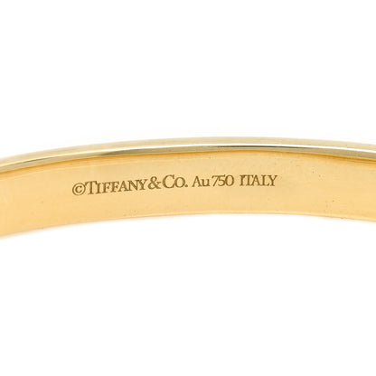 Tiffany 18K Yellow Gold Narrow Atlas X Closed Hinged Bangle Bracelet 3 of 3