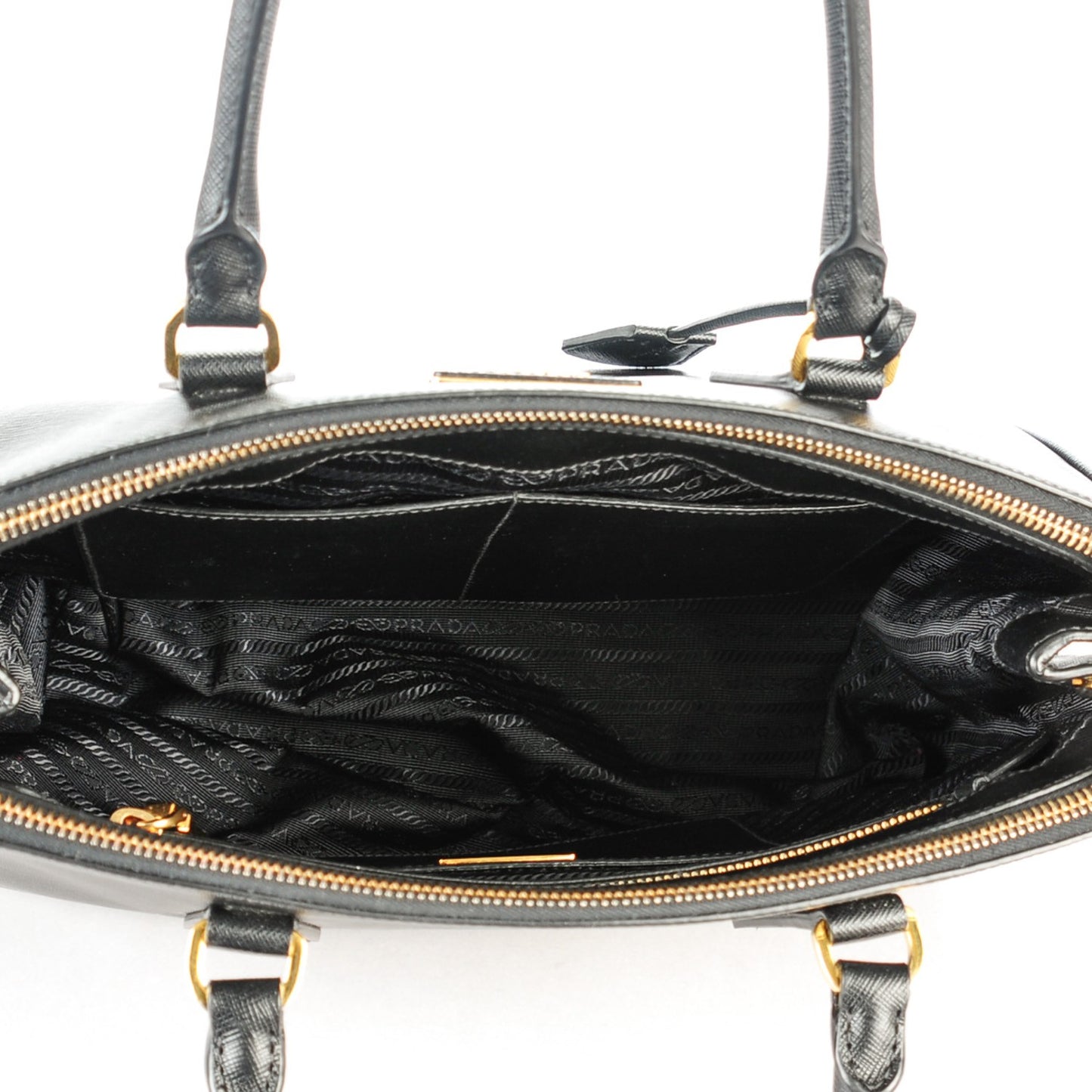 Saffiano Large Galleria Double Zip Tote Black