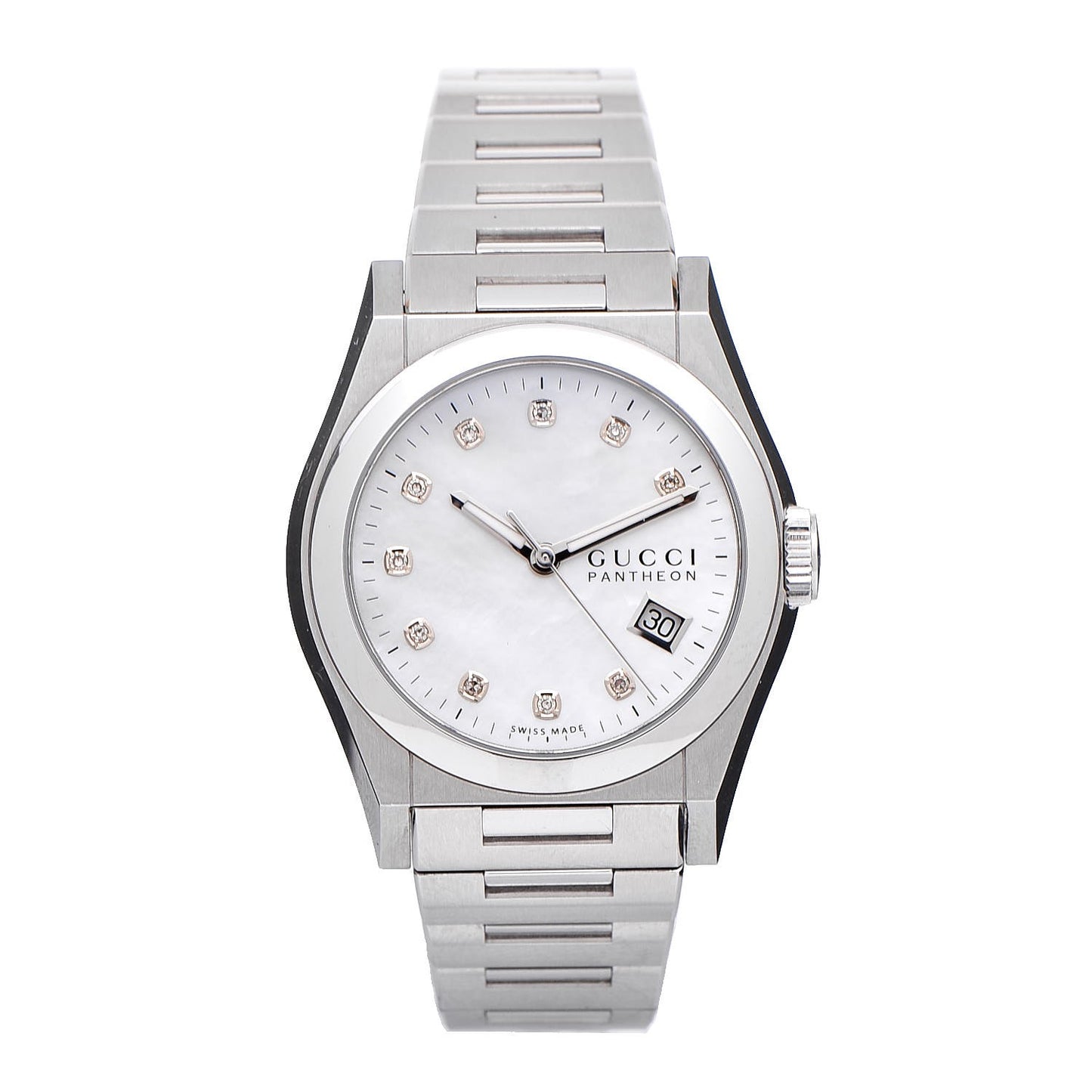 Stainless Steel Diamond Mother of Pearl 36mm Pantheon Quartz Watch
