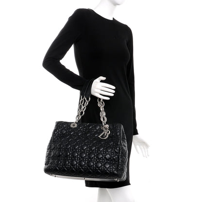 Christian Dior Lambskin Cannage Large Dior Soft Shopping Tote Black 2 of 8