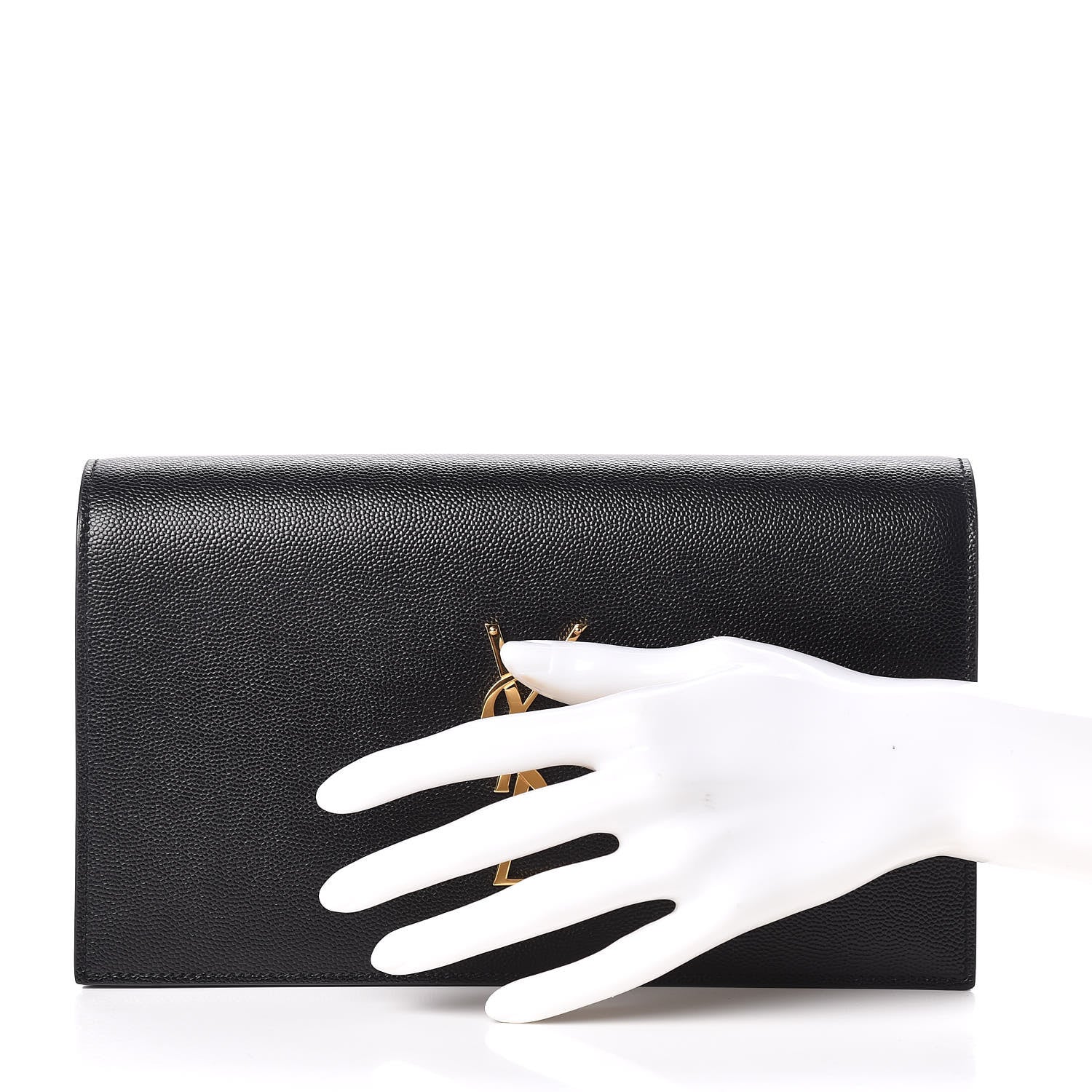 Saint Laurent Grain De Poudre Classic Monogram Kate Clutch Black 2 of 9