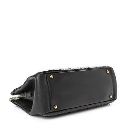 Chanel Patent Goatskin Quilted Small CC Eyelet Tote Black 4 of 12