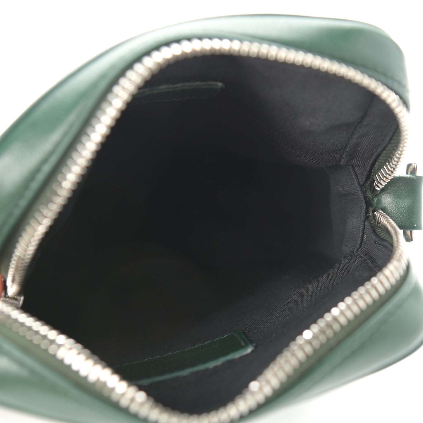 Calfskin Oblique Galaxy Perforated World Tour Messenger Pouch Green White