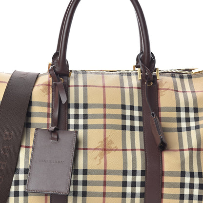 Burberry Haymarket Check Duffle Bag Dark Brown 7 of 9