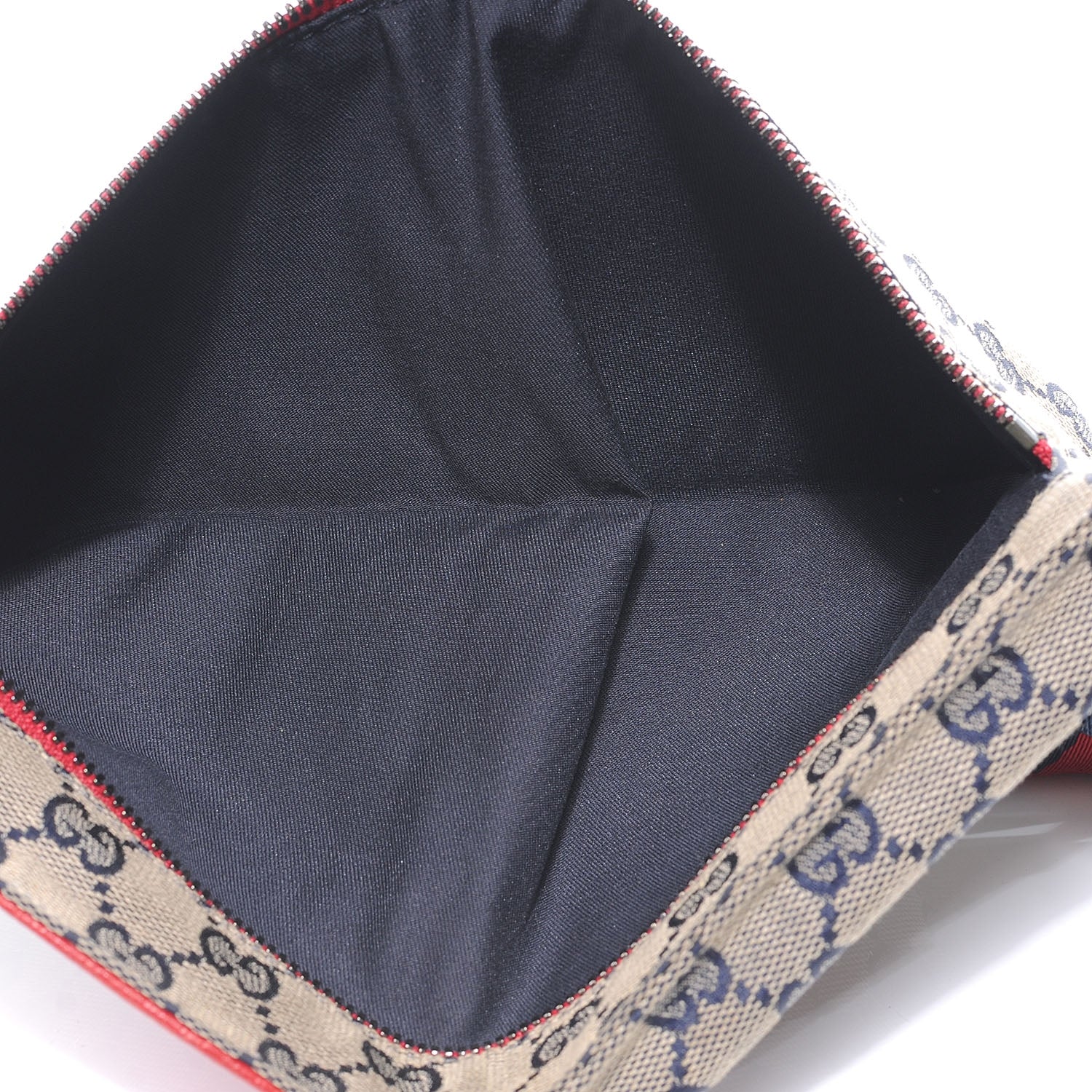 Gucci Crystal Monogram Web Double Pocket Belt Bag Navy Red 5 of 8