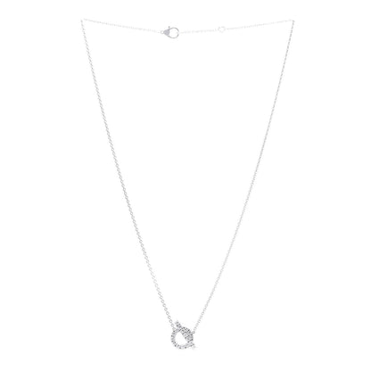 Hermes 18K White Gold Diamond Finesse Pendant Necklace 3 of 5