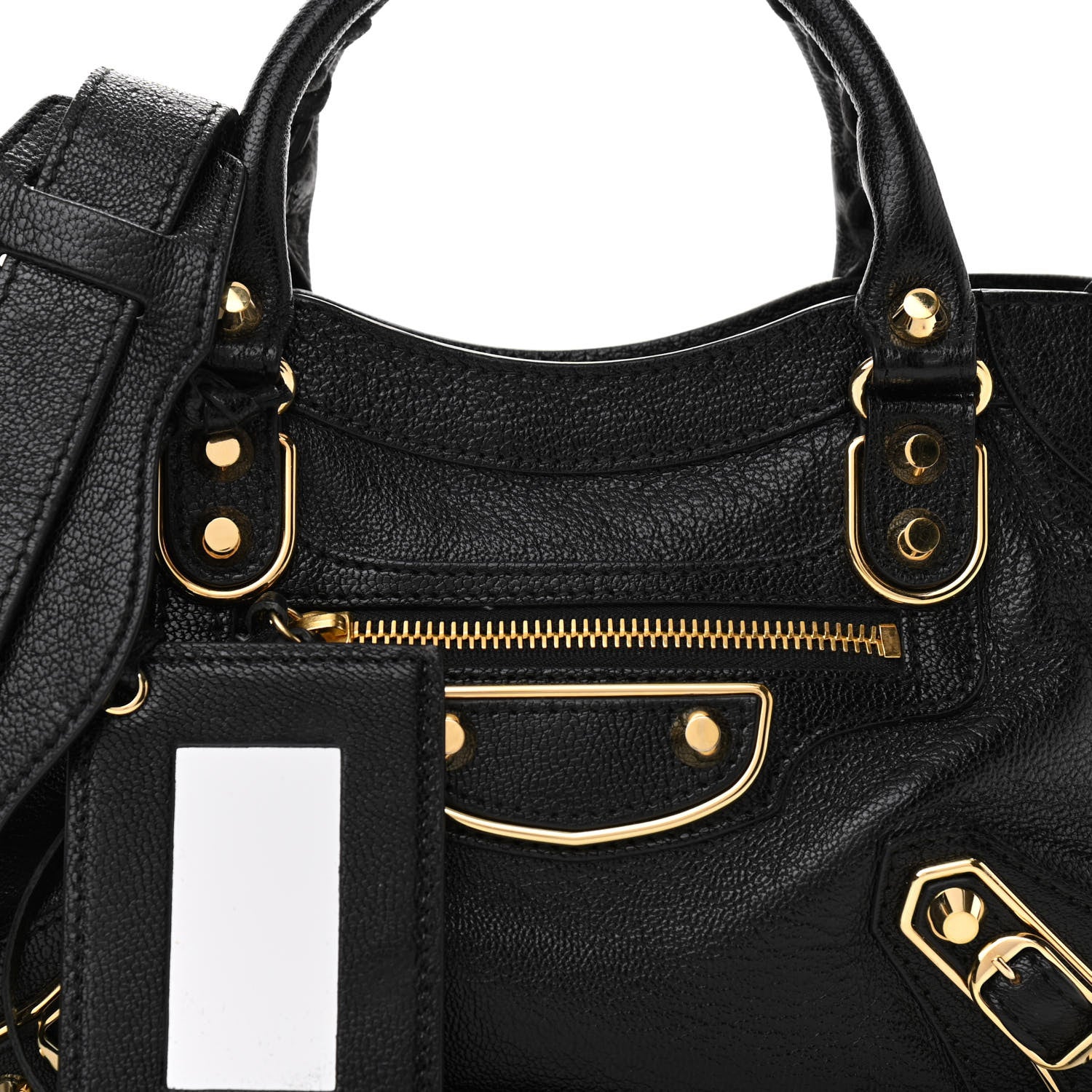 Balenciaga Chevre Gold Metallic Edge Hardware Mini City Black 8 of 11