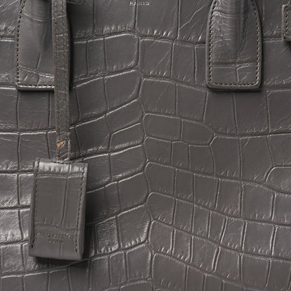 Saint Laurent Calfskin Crocodile Embossed Baby Sac De Jour Fog 9 of 11