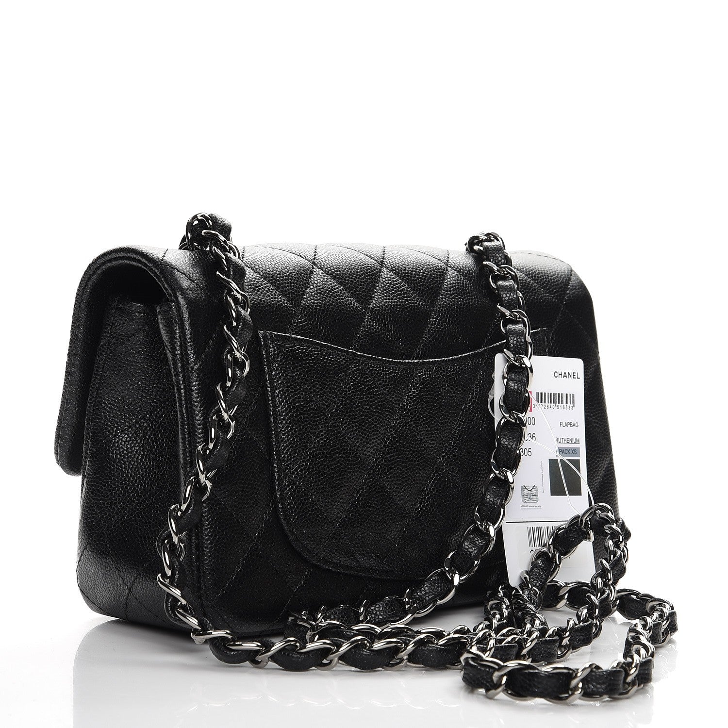 Chanel Iridescent Caviar Quilted Mini Rectangular Flap Black 3 of 8