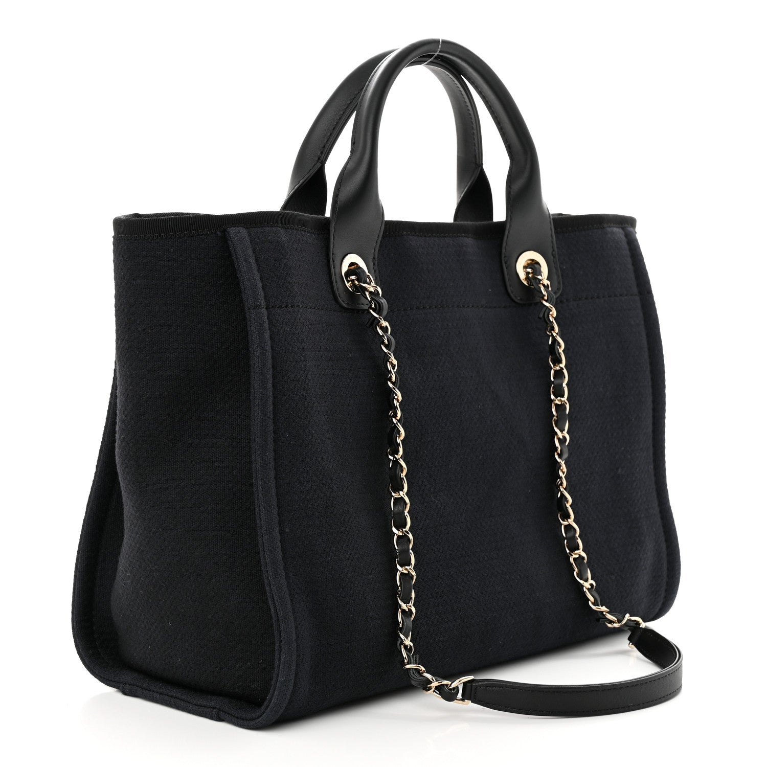 Chanel Mixed Fibers Small Deauville Tote Black 4 of 11