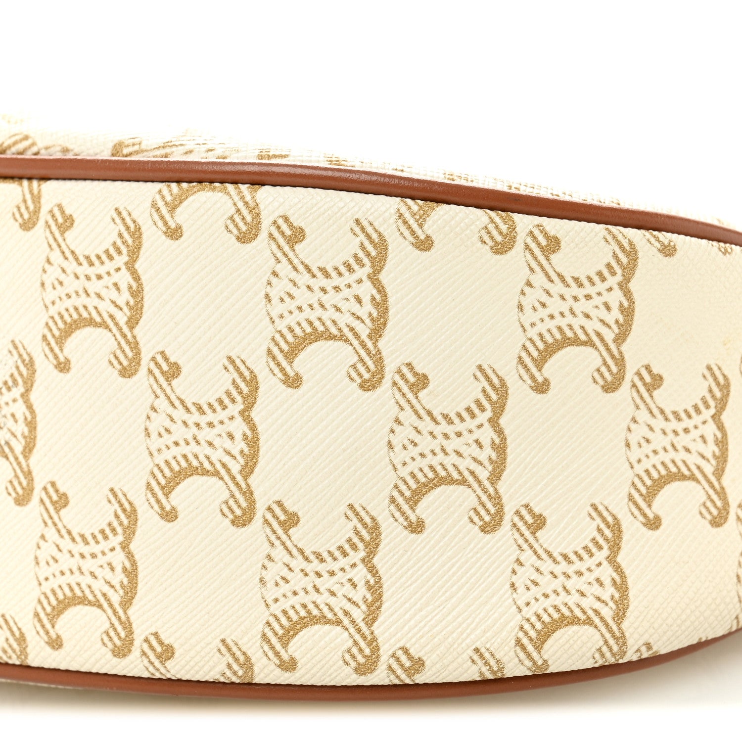 Celine Canvas Calfskin Ava Triomphe Shoulder Bag White 10 of 12