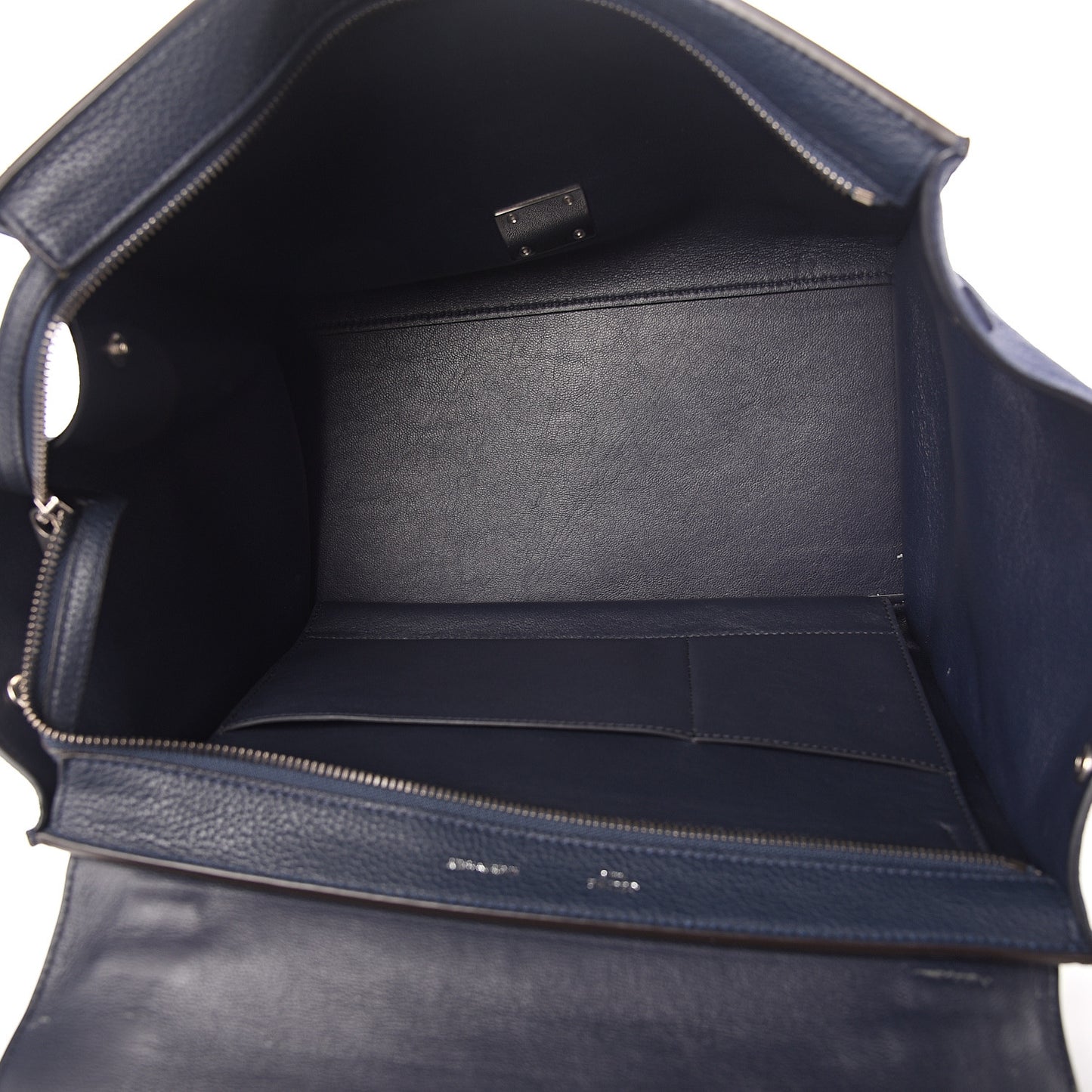 Drummed Calfskin Suede Medium Trapeze Navy