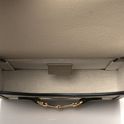 Gucci GG Supreme Monogram Textured Dollar Calfskin Mini Horsebit 1955 Shoulder Bag Beige Mystic White Oatmeal 4 of 10