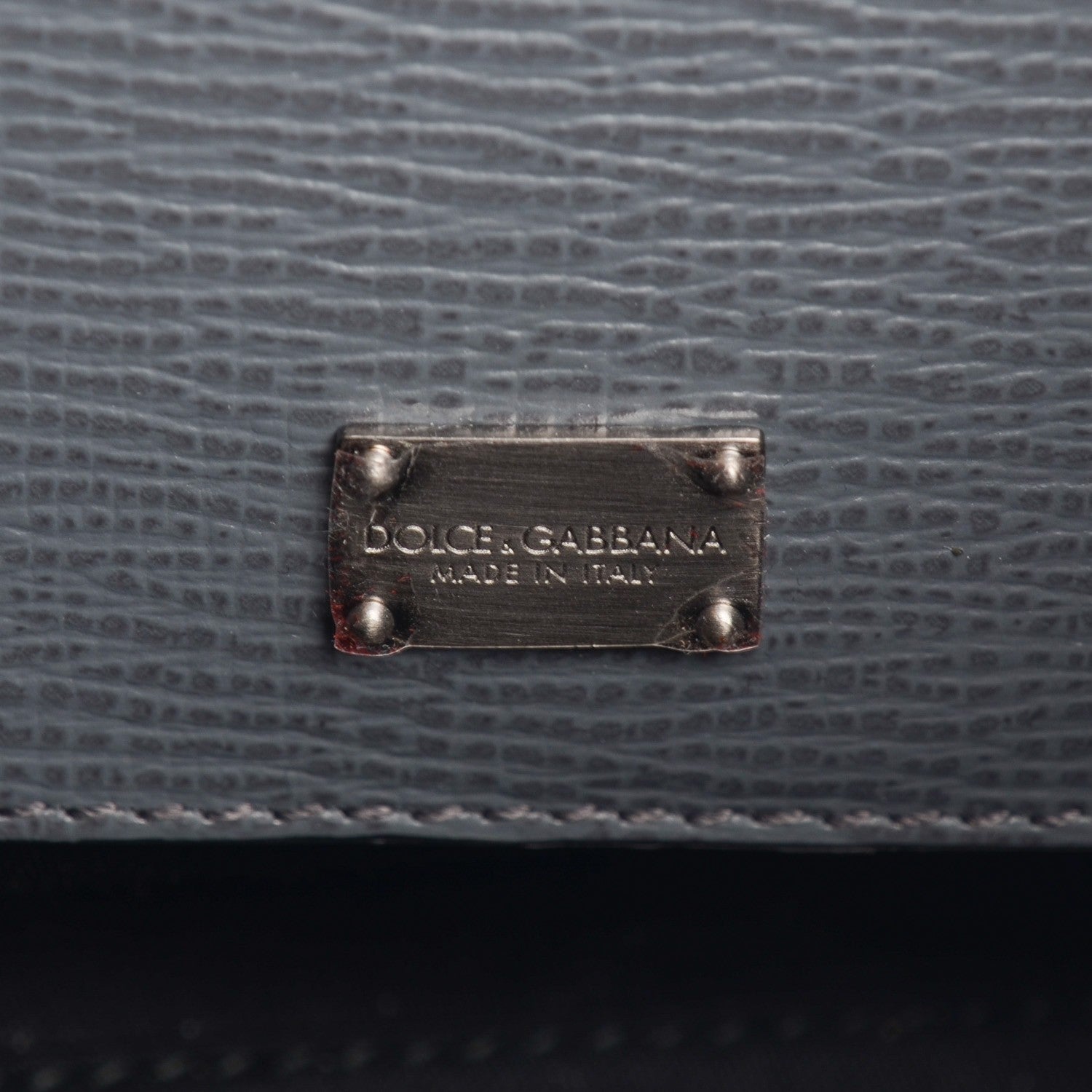 Dolce & Gabbana Calfskin Studded Monica Lock Crossbody Light Grey 6 of 7
