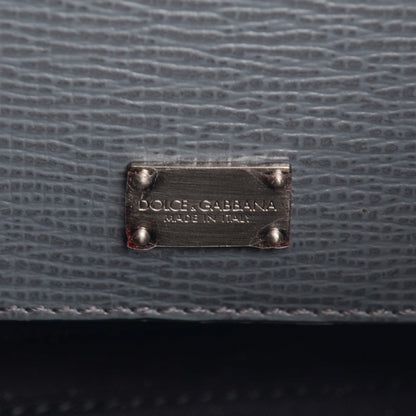 Dolce & Gabbana Calfskin Studded Monica Lock Crossbody Light Grey 6 of 7