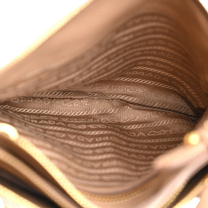 Prada Vitello Daino Double Zip Crossbody Bag Cammeo 4 of 19