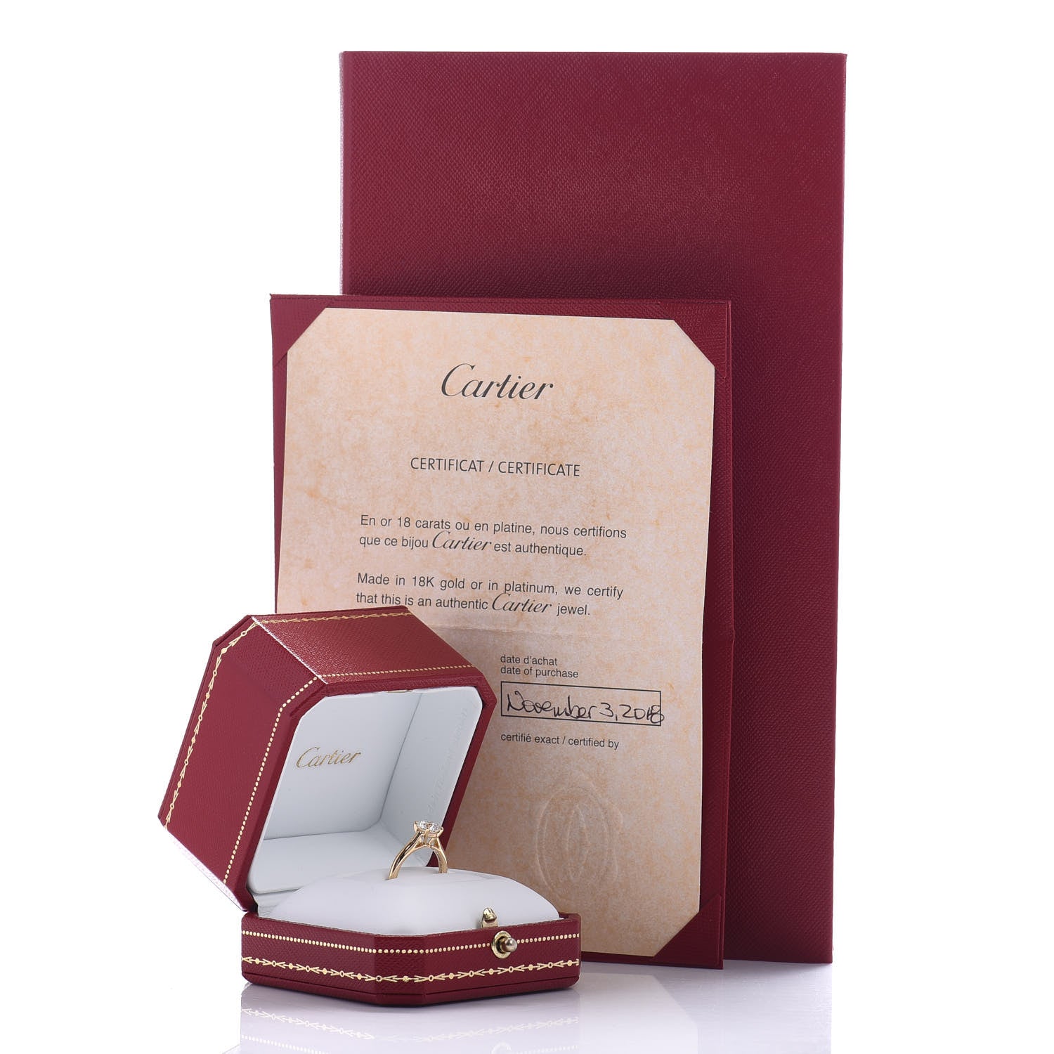 Cartier 18K Yellow Gold Diamond .90ct 1895 Solitaire Engagement Ring 46 3.75 6 of 6