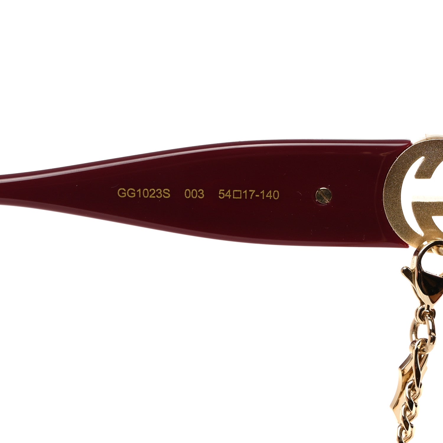 Gucci Acetate Square Frame Chain Sunglasses GG1023S Havana Pink 5 of 8