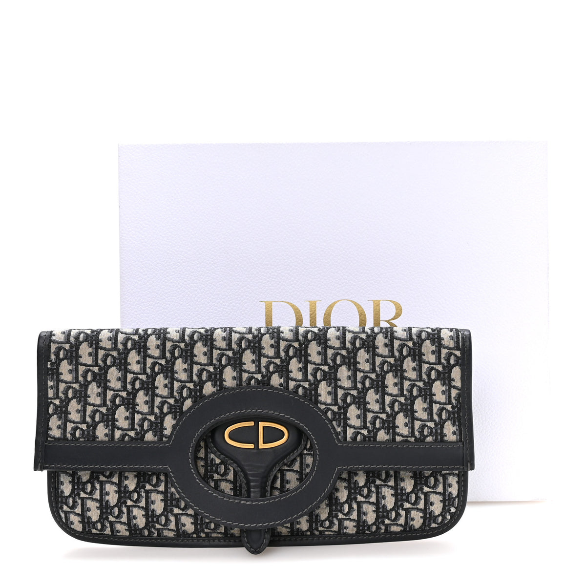 Oblique Fold Over Clutch Blue