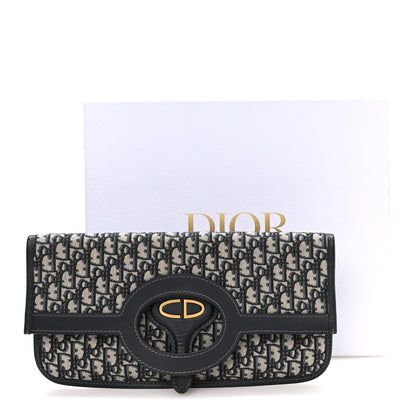 Christian Dior Oblique Fold Over Clutch Blue 8 of 8