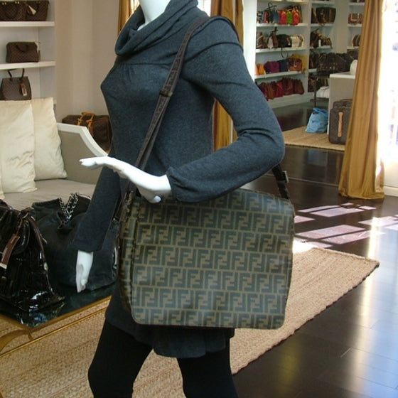 Fendi Zucca Medium Messenger Bag Unisex Purse Brown 2 of 12