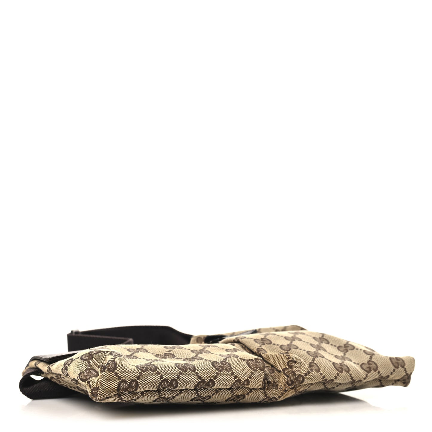 GG Monogram Double Pocket Belt Bag Dark Brown