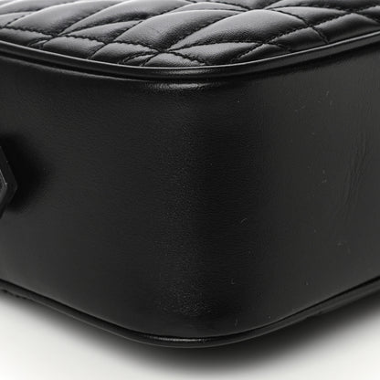 Gucci Calfskin Matelasse Aria Small GG Marmont Chain Shoulder Bag Black 10 of 13