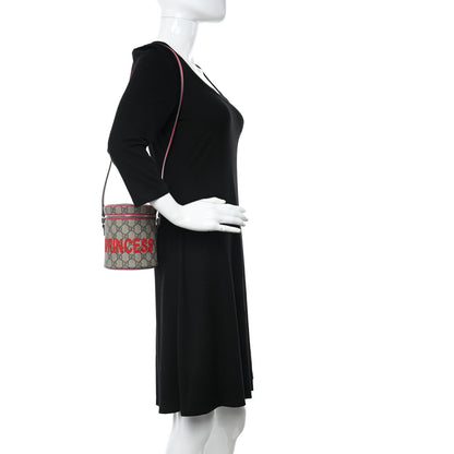 Gucci GG Supreme Monogram Princess Embroidered Childrens Crossbody Bag Pink 2 of 11