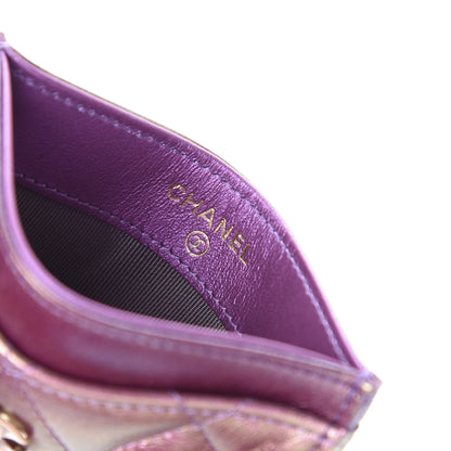 Chanel Iridescent Lambskin Quilted Card Holder Purple 6 of 8