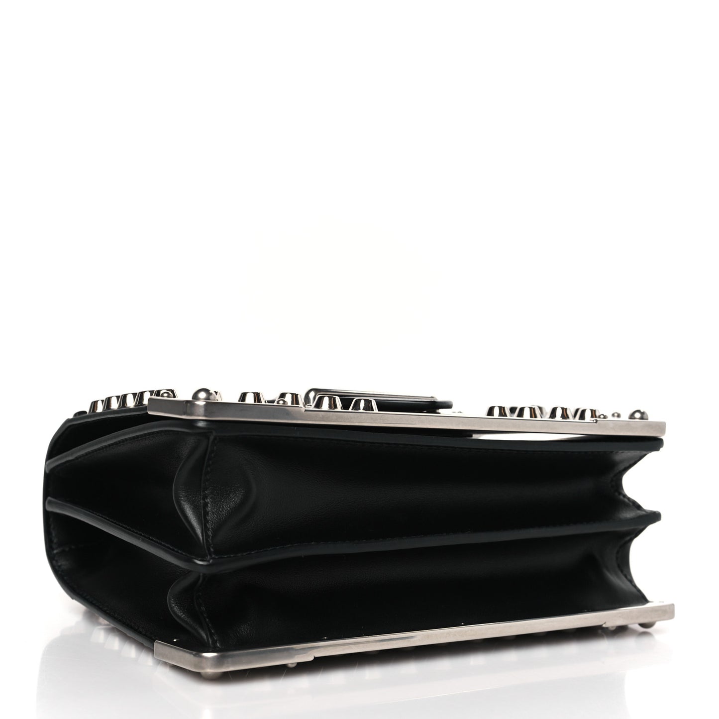 City Calf Saffiano Studded Cahier Bag Black