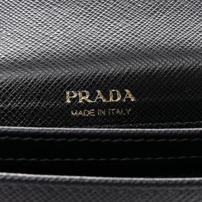 Prada Saffiano Heart Lock Phone Crossbody Pouch Black 7 of 11