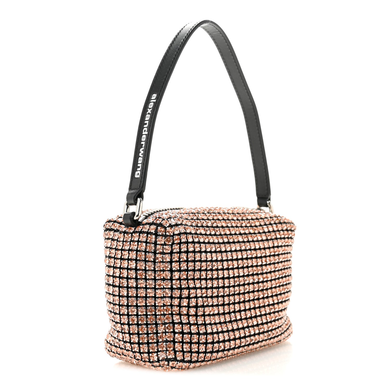Alexander Wang Mesh Crystal Rhinestone Mini Heiress Pouch Faded Neon Orange 3 of 10