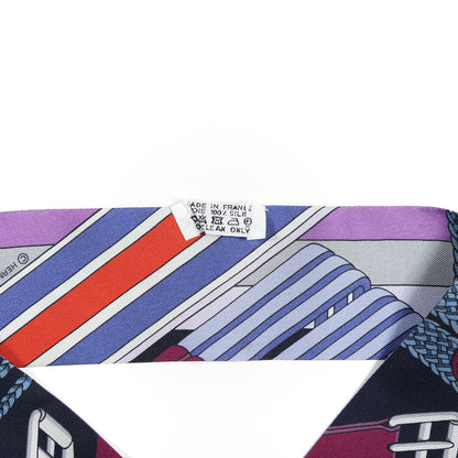 Hermes Silk Sangles En Zigzag Twilly Prune Bleu Rouge 4 of 4